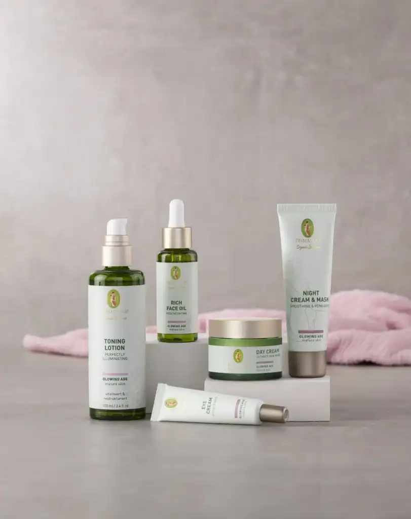 Суха или дехидратирана кожа - прилики и разлики! Олио за лице, тоник, дневен крем, нощен крем и маска 2в1 и околоочен крем за лице от серията Glowing Age на Primavera