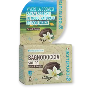 Твърд душ гел Какао и Ванилия, 55 г Greenatural